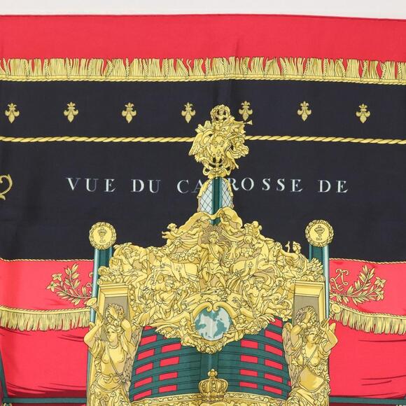 HERMES Carre 90 Scarf ""VUE DU CAROSSE DE LA GALERE LA REALE "" Silk Auth hk3012 - Picture 3 of 13
